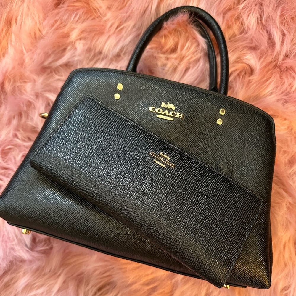 Coach Black Purse and Wallet Set